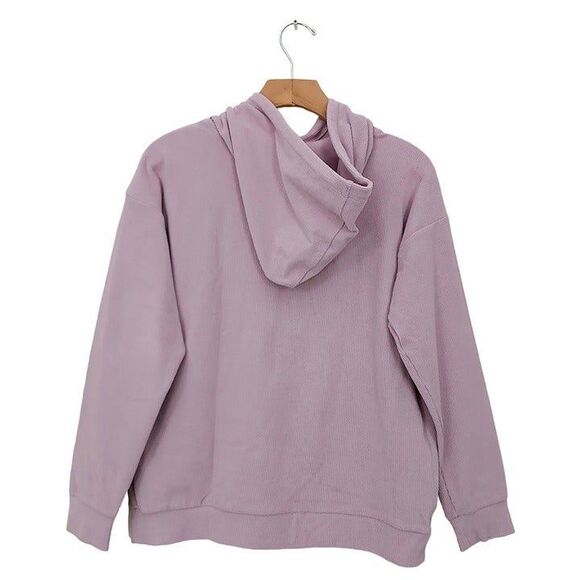 Marc New York Hoodie Womens Small Lilac Cotton Blend Ribbed Knit Casual - Picture 6 of 10